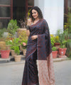 Black Jacquard Silk Saree | Festive & Party Wear