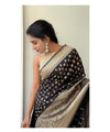 Black Jacquard Silk Saree | Festive & Party Wear