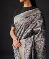 Black Jacquard Silk Saree | Festive & Party Wear