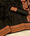 Black Jacquard Silk Saree | Festive & Party Wear