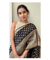 Black Jacquard Silk Saree | Festive & Party Wear