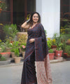 Black Jacquard Silk Saree | Festive & Party Wear