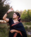 Black Jacquard Silk Saree | Festive & Party Wear