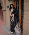 Black Jacquard Silk Saree | Rich Zari Border Saree