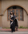 Black Jacquard Silk Saree | Rich Zari Border Saree