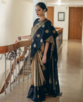 Black Jacquard Silk Saree | Traditional Wedding Wear