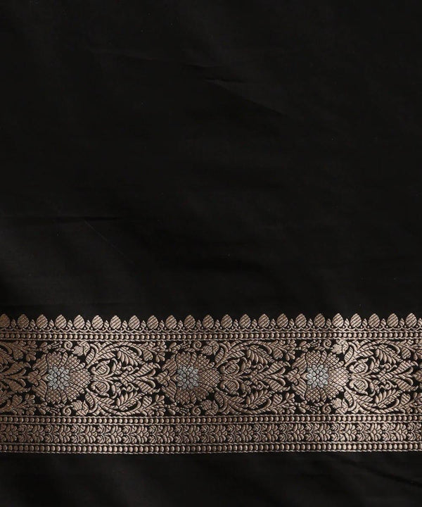 Black Jacquard Silk Saree | Traditional Wedding Wear
