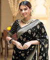 Black Jacquard Silk Saree | Traditional Wedding Wear