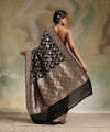 Black Jacquard Silk Saree | Traditional Wedding Wear
