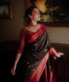 Black Jacquard Silk Saree | Traditional Wedding Wear