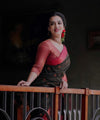 Black Jacquard Silk Saree | Traditional Wedding Wear