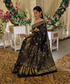 Black Jacquard Silk Saree | Traditional Wedding Wear