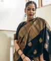 Black Jacquard Silk Saree | Traditional Wedding Wear