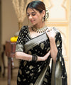 Black Jacquard Silk Saree | Traditional Wedding Wear