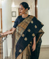 Black Jacquard Silk Saree | Traditional Wedding Wear
