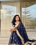 Black Jacquard Silk Saree | Wedding & Festive Wear