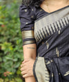 Black Jacquard Silk Saree | Wedding & Festive Wear