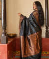 Black Jacquard Silk Saree | Wedding & Festive Wear