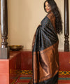 Black Jacquard Silk Saree | Wedding & Festive Wear