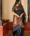 Black Jacquard Silk Saree | Wedding & Festive Wear