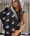 Black Jacquard Silk Saree | Wedding & Reception Wear
