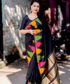 Black Jacquard Silk Saree | Wedding & Reception Wear