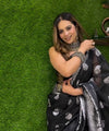 Black Jacquard Silk Saree | Wedding & Reception Wear