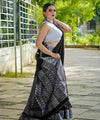 Black Jacquard Silk Saree | Wedding & Reception Wear