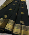 Black Kanjivaram Silk Saree | Festive & Party Wear