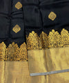 Black Kanjivaram Silk Saree | Traditional Zari Weave