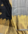 Black Kanjivaram Silk Saree | Traditional Zari Weave