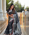 Black Kanjivaram Silk Saree | Wedding & Reception Wear