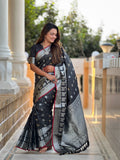 Black Kanjivaram Silk Saree | Wedding & Reception Wear