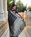 Black Kanjivaram Silk Saree | Wedding & Reception Wear