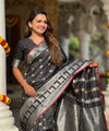 Black Kanjivaram Silk Saree | Wedding & Reception Wear
