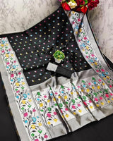 Black Paithani Silk Saree | Traditional Wedding Wear