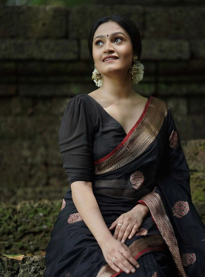 Black Paithani Silk Saree | Wedding & Reception Wear