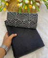 Black Satin Bollywood Saree with Moti Work Designer Blouse | RD DIVISHA