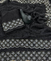 Black Satin Saree with Zari Weaving & Siroski Border | RD TANISHKA