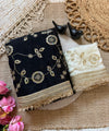 Black Space Satin Sequin Bits Work Saree for Party Wear | RD RAADO