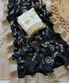 Black Space Satin Sequin Bits Work Saree for Party Wear | RD RAADO