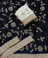 Black Space Satin Sequin Bits Work Saree for Party Wear | RD RAADO