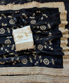 Black Space Satin Sequin Bits Work Saree for Party Wear | RD RAADO