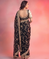 Black Space Satin Sequin Bits Work Saree for Party Wear | RD RAADO