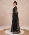 Black Space Satin Sequin Saree with Mirror Lace Border | RD SANVI
