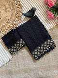 Black Space Silk Jarkan Work Saree for Wedding & Party | RD TAMANAH