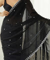 Black Space Silk Sequin Embroidery Saree for Party Wear | RD KAVYA