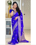 Blue Banarasi Silk Saree | Bridal & Festive Wear
