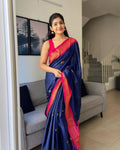 Blue Banarasi Silk Saree | Bridal & Festive Wear