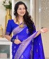 Blue Banarasi Silk Saree | Bridal & Festive Wear